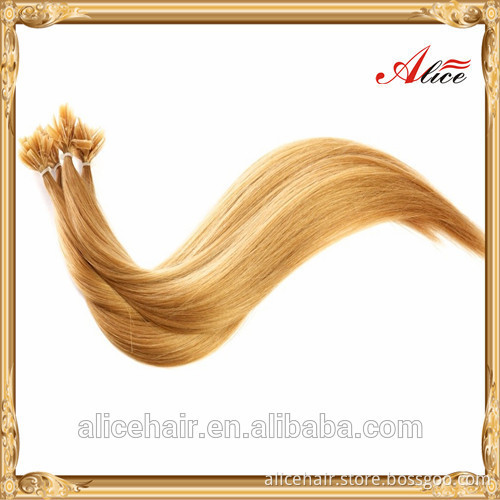 Wholesale double drawn remy russian nail tip hair extensions